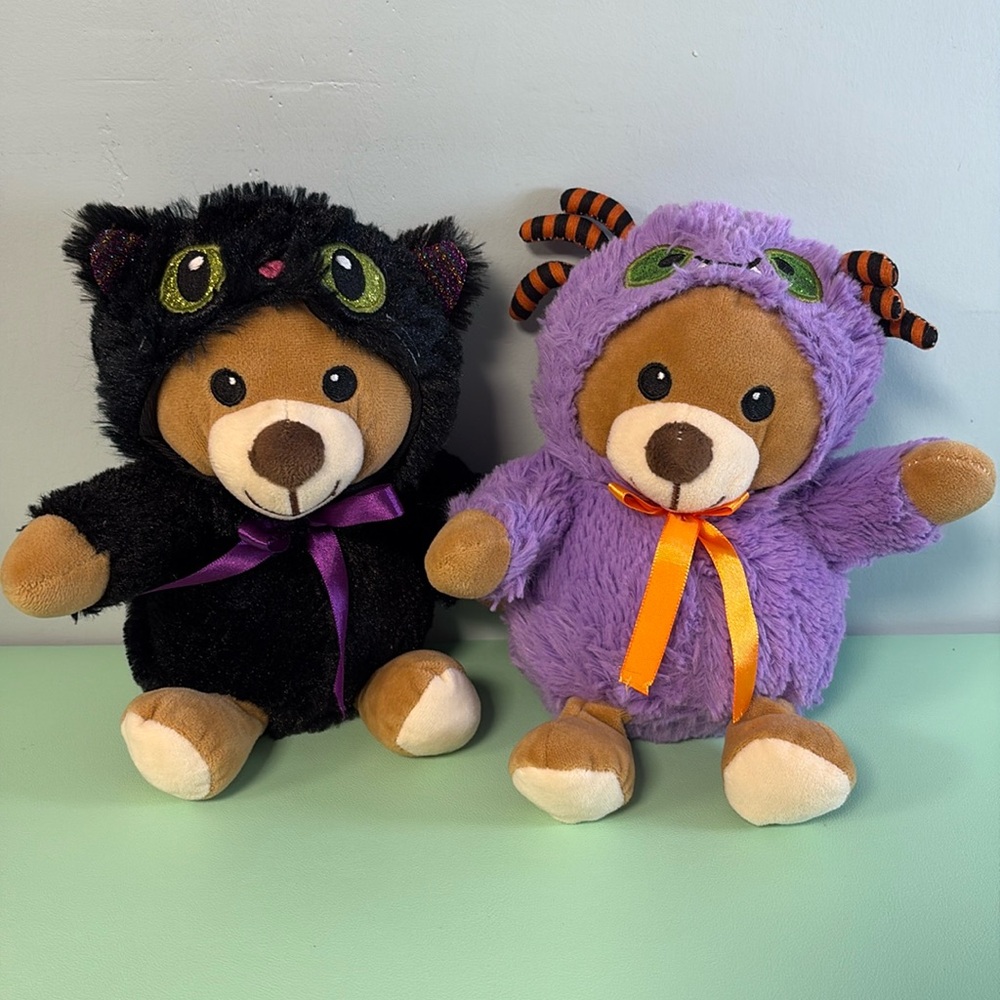 Halloween Teddy Bears Bat & Spider Plush Stuffed Animal, Kid Halloween Plush Toy